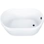 Kingston Brass Aqua Eden 52" Free Standing Acrylic Soaking Tub with Reversible Drain, Drain Assembly, and Overflow White / Matte Black