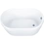Kingston Brass Aqua Eden 52" Free Standing Acrylic Soaking Tub with Reversible Drain, Drain Assembly, and Overflow White / Brushed Nickel