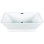 Kingston Brass Aqua Eden 66" Free Standing Pedestal Acrylic Soaking Tub with Rear Drain, Drain Assembly, and Overflow White / Matte Black