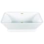 Kingston Brass Aqua Eden 66" Free Standing Pedestal Acrylic Soaking Tub with Rear Drain, Drain Assembly, and Overflow White / Polished Brass