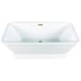 Kingston Brass Aqua Eden 66" Free Standing Pedestal Acrylic Soaking Tub with Rear Drain, Drain Assembly, and Overflow White / Brushed Brass
