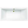 Kingston Brass Aqua Eden 66" Free Standing Acrylic Soaking Tub with Rear Drain, Drain Assembly, and Overflow White / Brushed Brass