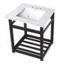 Kingston Brass 25" Wide Ceramic Console Sink White / Matte Black