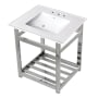 Kingston Brass 25" Wide Ceramic Console Sink White / Chrome