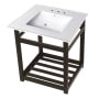 Kingston Brass 25" Wide Ceramic Console Sink White / Oil Rubbed Bronze
