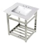 Kingston Brass 25" Wide Ceramic Console Sink White / Polished Nickel