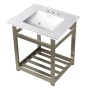 Kingston Brass 25" Wide Ceramic Console Sink White / Brushed Nickel