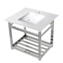 Kingston Brass 31" Wide Ceramic Console Sink White / Chrome