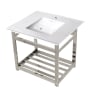 Kingston Brass 31" Wide Ceramic Console Sink White / Polished Nickel