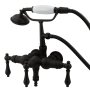 Kingston Brass Vintage Wall Mounted Clawfoot Tub Filler with Personal Hand Shower and Metal Lever Handles Oil Rubbed Bronze
