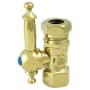 Kingston Brass Vintage Straight Stop with 1/2 Inch IPS, 1/2 Inch or 7/16 Inch Slip Joint and Templeton Lever Polished Brass