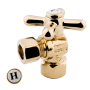Kingston Brass Vintage Angle Stop with 1/2 Inch FIP, 1/2 Inch OD and Metal Cross Handle Polished Brass