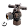 Kingston Brass Vintage Angle Stop with 1/2 Inch FIP, 1/2 Inch OD and Metal Cross Handle Oil Rubbed Bronze