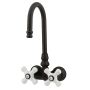 Kingston Brass Vintage Wall Mounted Clawfoot Tub Filler with Porcelain Cross Handles Oil Rubbed Bronze