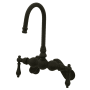 Kingston Brass Vintage Wall Mounted Clawfoot Tub Filler with Metal Lever Handles Oil Rubbed Bronze