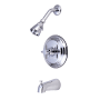 Kingston Brass Concord Tub and Shower Trim Package with 1.8 GPM Multi Function Shower Head Polished Chrome