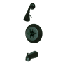 Kingston Brass Concord Tub and Shower Trim Package with 1.8 GPM Multi Function Shower Head Oil Rubbed Bronze
