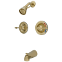 Kingston Brass Vintage Tub and Shower Trim Package With 1.8 GPM Single Function Shower Head with Lever Handles Polished Brass
