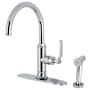 Kingston Brass Whitaker 1.8 GPM Single Hole Kitchen Faucet - Includes Escutcheon and Side Spray Polished Chrome