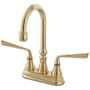 Kingston Brass Silver Sage Two-Handle 2-Hole Deck Mount Bar Faucet Polished Brass