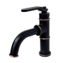 Kingston Brass Whitaker 1.2 GPM Deck Mounted Single Hole Bathroom Faucet with Push Pop-Up Drain Assembly Naples Bronze