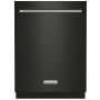 KitchenAid Eco 24 Inch Wide 15 Place Setting Built-In Fingerprint Resistant Top Control Dishwasher with SatinGlide Rails and ProWash Cycle Black Stainless Steel with PrintShield