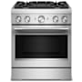 KitchenAid 30 Inch Wide Free Standing, Slide In Dual Fuel Range with Ultra Power™ Dual-Flame Burners and Even-Heat™ True Convection Stainless Steel