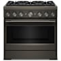 KitchenAid 36 Inch Wide Free Standing, Slide In Dual Fuel Range with Ultra Power™ Dual-Flame Burners and Even-Heat™ True Convection Black Ore