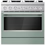 KitchenAid 36 Inch Wide Free Standing, Slide In Dual Fuel Range with Ultra Power™ Dual-Flame Burners and Even-Heat™ True Convection Cardamom