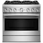 KitchenAid 36 Inch Wide Free Standing, Slide In Dual Fuel Range with Ultra Power™ Dual-Flame Burners and Even-Heat™ True Convection Stainless Steel