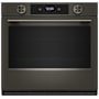 KitchenAid 30 Inch Wide Electric Single Oven with with Even-Heat™ True Convection and SatinGlide™ Roll-Out Extension Rack Black Ore