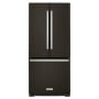 KitchenAid 30 Inch Wide 20 cu. ft. French Door Refrigerator with Interior Ice and Water Dispenser Black Stainless
