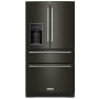 KitchenAid 36 Inch Wide 26.2 Cu. Ft. Fingerprint Resistant French Door Refrigerator with Slide-Away Shelf Black Stainless Steel