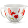 KitchenAid 12 Inch 5 Quart Ceramic Bowl for Tilt-Head Stand Mixers with Pour Spout and Dishwasher Safe Poppy