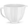 KitchenAid 12 Inch 5 Quart Ceramic Bowl for Tilt-Head Stand Mixers with Pour Spout and Dishwasher Safe White Shell
