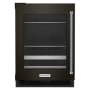 KitchenAid 24 Inch Wide Beverage Center with Motion Activated LED Lighting Black Stainless Steel with PrintShield