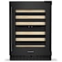 KitchenAid 24 Inch Wide 46 Bottle Capacity Right Hinge Built-In / Free Standing Wine Cooler with Temperature Monitoring System and Glass Shelves Black Ore