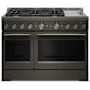 KitchenAid 48 Inch Wide Free Standing, Slide In Gas Range with Ultra Power™ Dual-Flame Burners and Even-Heat™ True Convection Black Ore