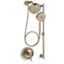 Kohler Purist Pressure Balanced Shower System with Shower Head, Hand Shower, Slide Bar, Shower Arm, Hose and Valve Trim – Less Rough-In Valve Vibrant Brushed Bronze