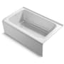 Kohler Avec 60" Three Wall Alcove Acrylic Soaking Tub with Left Drain White