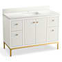 Kohler Calpa 48" Free Standing Single Basin Vanity Set with Cabinet and Quartz Vanity Top White