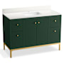 Kohler Calpa 48" Free Standing Single Basin Vanity Set with Cabinet and Quartz Vanity Top Emerald Green