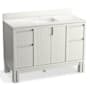 Kohler Solive 48" Free Standing Single Basin Vanity Set with Cabinet and Stone Composite Vanity Top Gossamer White