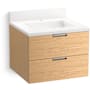 Kohler Maxstow 24" Wall-Hung Bathroom Vanity Cabinet with Sink and Quartz Top Light Oak