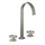 Kohler Components 1.2 GPM Widespread Ribbon Spout Vessel Bathroom Faucet with Industrial Handles, UltraGlide Technology and Pop-Up Drain Assembly Vibrant Brushed Nickel