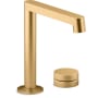 Kohler Components 1.2 GPM Widespread Bathroom Faucet with Row Spout Design, Rocker Handle, and Pop-Up Drain Assembly Vibrant Brushed Moderne Brass