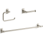 Kohler Castia by Studio McGee Bath Suite Accessory Package Featuring 24" Towel Bar, Tissue Holder, and Towel Ring Vibrant Brushed Nickel