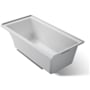 Kohler Underscore 60" Soaking Tub with Right Drain and Bask Heating Technology Ice Grey