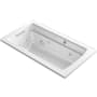 Kohler Archer 60" Drop In Acrylic Air/Whirlpool Tub with Reversible Drain and Overflow - Comfort Depth Design White