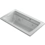 Kohler Archer 60" Drop In Acrylic Air/Whirlpool Tub with Reversible Drain and Overflow - Comfort Depth Design Ice Grey